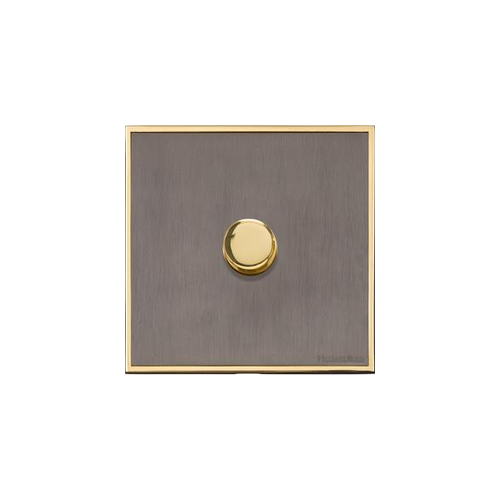 Executive Range Satin Black Nickel with Polished Brass Switches & Sockets, EX16 - 1 Gang Dimmer 400 watts (Compatible with halogen/ incandescent bulbs) by Heritage Brass By M-Marcus