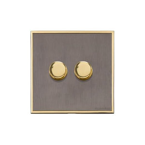 Executive Range Satin Black Nickel with Polished Brass Switches & Sockets, EX16 - 2G Multi Location Secondary Dimmer by Heritage Brass By M-Marcus