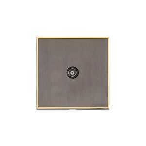 Executive Range Satin Black Nickel with Polished Brass Switches & Sockets, EX16 - 1 Gang Non-Isolated TV Coaxial Socket by Heritage Brass By M-Marcus