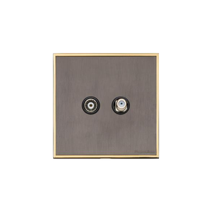 Executive Range Satin Black Nickel with Polished Brass Switches & Sockets, EX16 - TV/Satellite Socket by Heritage Brass By M-Marcus