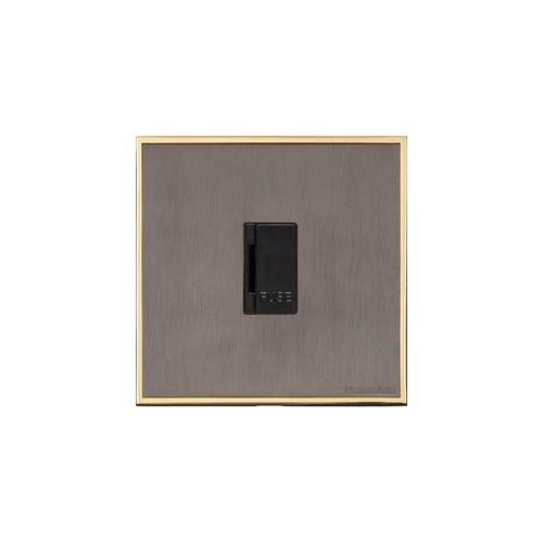 Executive Range Satin Black Nickel with Polished Brass Switches & Sockets, EX16 - Unswitched Spur (13 Amp) by Heritage Brass By M-Marcus