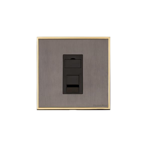 Executive Range Satin Black Nickel with Polished Brass Switches & Sockets, EX16 - 1 Gang CAT6 by Heritage Brass By M-Marcus