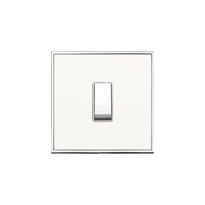 Executive Range Matt White with Polished Chrome Switches & Sockets, EX20 - 1 Gang Rocker Switch by Heritage Brass By M-Marcus
