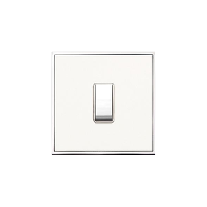 Executive Range Matt White with Polished Chrome Switches & Sockets, EX20 - 1 Gang Rocker Switch by Heritage Brass By M-Marcus