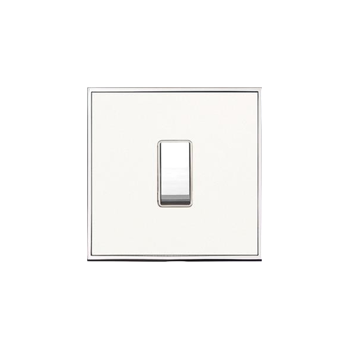 Executive Range Matt White with Polished Chrome Switches & Sockets, EX20 - 1 Gang Rocker Switch by Heritage Brass By M-Marcus