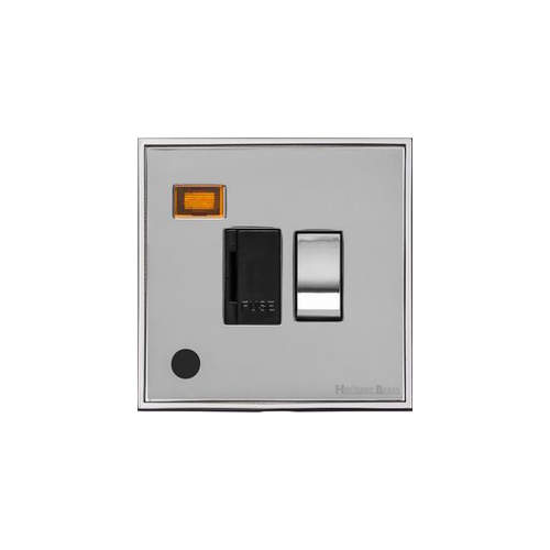 Executive Range Polished Chrome Switches & Sockets, EX22 - Switched Spur with Neon + Cord (13 Amp) by Heritage Brass By M-Marcus