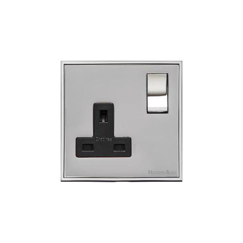 Executive Range Polished Chrome Switches & Sockets, EX22 - Single Socket (13 Amp) by Heritage Brass By M-Marcus