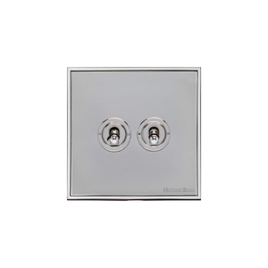 Executive Range Polished Chrome Switches & Sockets, EX22 - 2 Gang Toggle Switch by Heritage Brass By M-Marcus