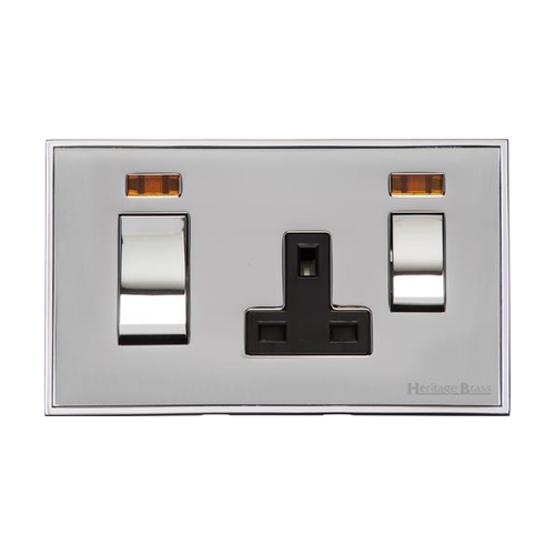 Executive Range Polished Chrome Switches & Sockets, EX22 - 45A Cooker Unit + 13A Socket by Heritage Brass By M-Marcus