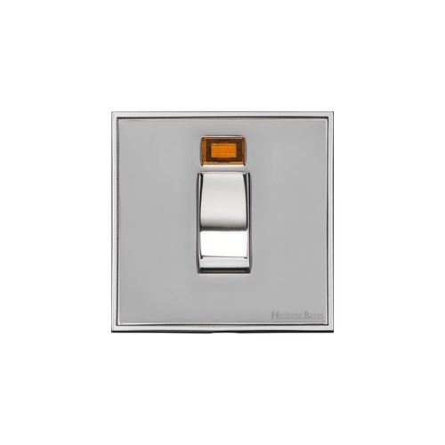 Executive Range Polished Chrome Switches & Sockets, EX22 - 45A DP Cooker Switch with Neon (single plate) by Heritage Brass By M-Marcus