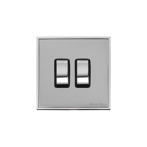 Executive Range Polished Chrome Switches & Sockets, EX22 - 2 Gang Rocker Switch by Heritage Brass By M-Marcus