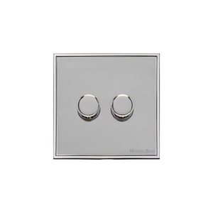 Executive Range Polished Chrome Switches & Sockets, EX22 - 2 Gang TED Dimmer (Compatible with LED Lamps) by Heritage Brass By M-Marcus