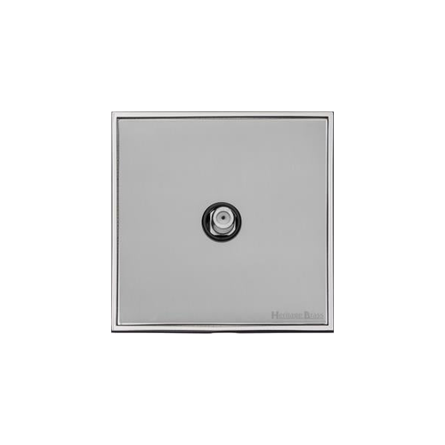 Executive Range Polished Chrome Switches & Sockets, EX22 - 1 Gang Satellite Socket by Heritage Brass By M-Marcus