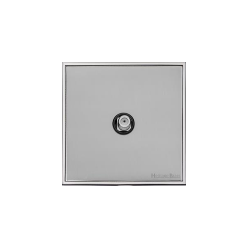 Executive Range Polished Chrome Switches & Sockets, EX22 - 1 Gang Satellite Socket by Heritage Brass By M-Marcus