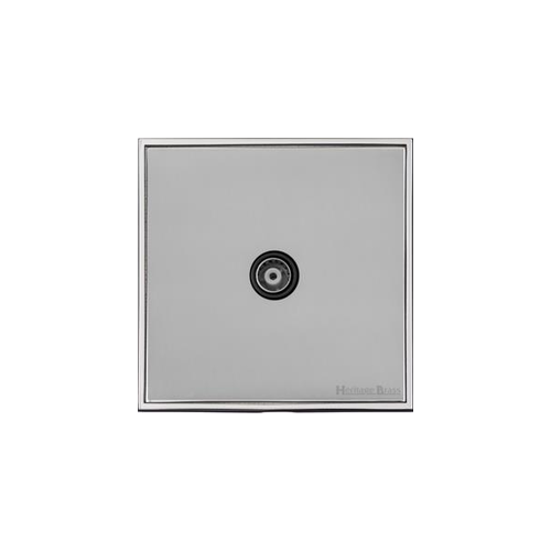 Executive Range Polished Chrome Switches & Sockets, EX22 - 1 Gang Non-Isolated TV Coaxial Socket by Heritage Brass By M-Marcus