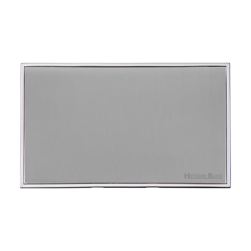 Executive Range Polished Chrome Switches & Sockets, EX22 - Double Blank Plate by Heritage Brass By M-Marcus