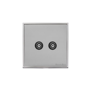 Executive Range Polished Chrome Switches & Sockets, EX22 - 2 Gang TV Coaxial Socket by Heritage Brass By M-Marcus