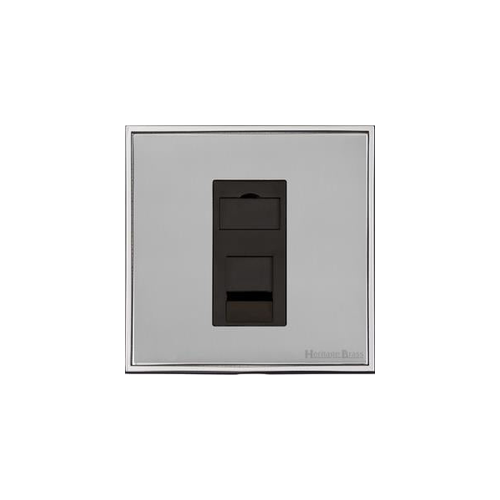 Executive Range Polished Chrome Switches & Sockets, EX22 - 1 Gang RJ11 by Heritage Brass By M-Marcus