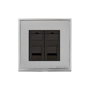 Executive Range Polished Chrome Switches & Sockets, EX22 - 2 Gang CAT6 by Heritage Brass By M-Marcus