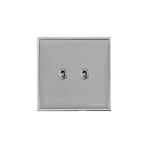 Executive Range Polished Chrome Switches & Sockets, EX22 - 2 Gang Stockholm Toggle by Heritage Brass By M-Marcus