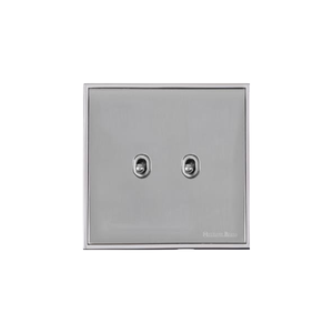 Executive Range Polished Chrome Switches & Sockets, EX22 - 2 Gang Stockholm Toggle by Heritage Brass By M-Marcus