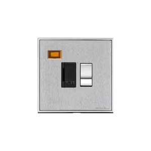Executive Range Satin Chrome with Polished Chrome Switches & Sockets, EX23 - Switched Spur with Neon (13 Amp) by Heritage Brass By M-Marcus