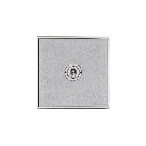 Executive Range Satin Chrome with Polished Chrome Switches & Sockets, EX23 - 1 Gang Toggle Switch by Heritage Brass By M-Marcus