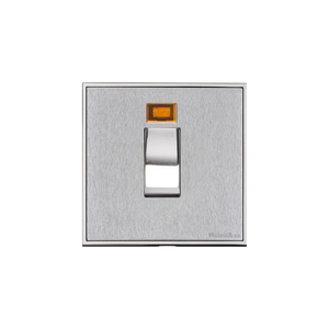 Executive Range Satin Chrome with Polished Chrome Switches & Sockets, EX23 - 45A DP Cooker Switch with Neon (single plate) by Heritage Brass By M-Marcus