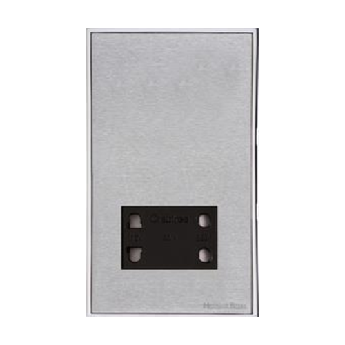 Executive Range Satin Chrome with Polished Chrome Switches & Sockets, EX23 - Shaver Socket Output Voltage 110/240V by Heritage Brass By M-Marcus