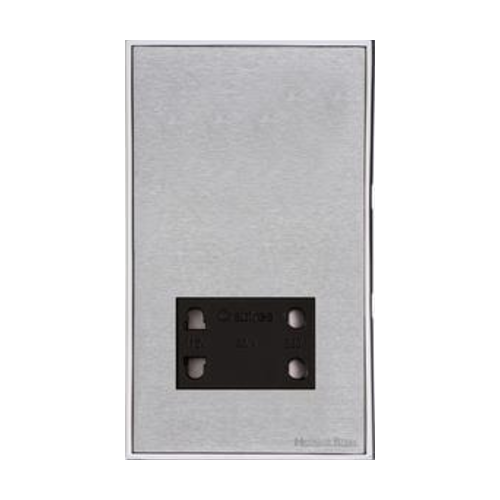 Executive Range Satin Chrome with Polished Chrome Switches & Sockets, EX23 - Shaver Socket Output Voltage 110/240V by Heritage Brass By M-Marcus