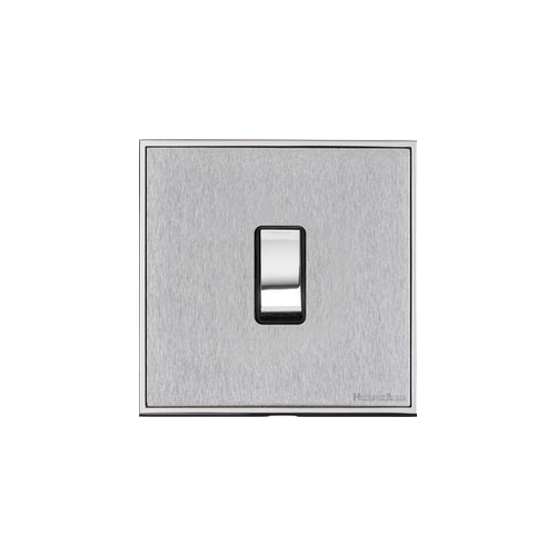 Executive Range Satin Chrome with Polished Chrome Switches & Sockets, EX23 - 1 Gang Intermediate Rocker Switch by Heritage Brass By M-Marcus