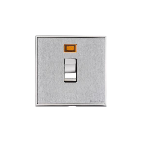 Executive Range Satin Chrome with Polished Chrome Switches & Sockets, EX23 - 20A Double Pole Switch with Neon by Heritage Brass By M-Marcus