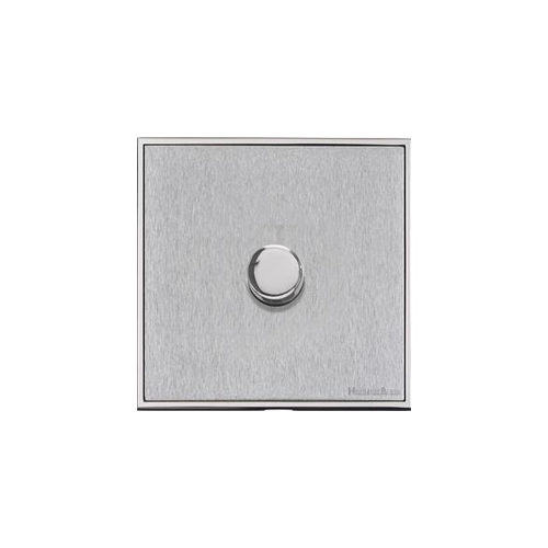 Executive Range Satin Chrome with Polished Chrome Switches & Sockets, EX23 - 1 Gang Dimmer 250 watts (Compatible with halogen/ incandescent bulbs) by Heritage Brass By M-Marcus