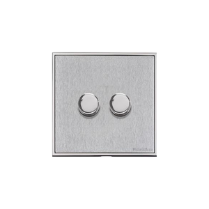 Executive Range Satin Chrome with Polished Chrome Switches & Sockets, EX23 - 2 Gang Dimmer 250 watts (Compatible with halogen/ incandescent bulbs) by Heritage Brass By M-Marcus
