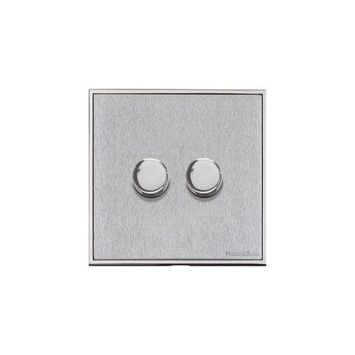 Executive Range Satin Chrome with Polished Chrome Switches & Sockets, EX23 - 2G Multi Location Primary Dimmer by Heritage Brass By M-Marcus