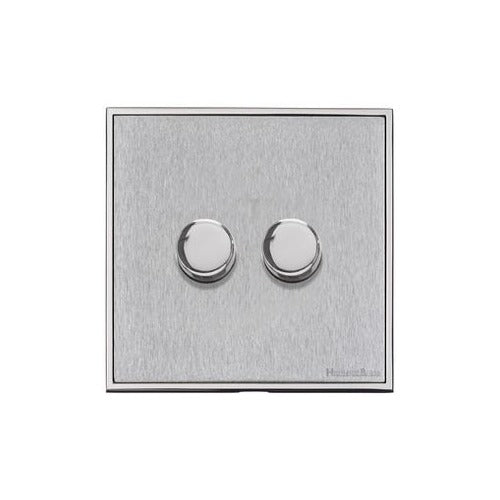 Executive Range Satin Chrome with Polished Chrome Switches & Sockets, EX23 - 2G Multi Location Secondary Dimmer by Heritage Brass By M-Marcus