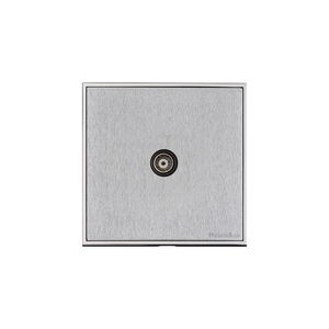 Executive Range Satin Chrome with Polished Chrome Switches & Sockets, EX23 - 1 Gang Non-Isolated TV Coaxial Socket by Heritage Brass By M-Marcus