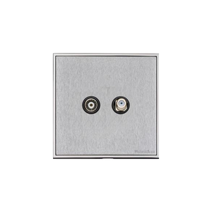 Executive Range Satin Chrome with Polished Chrome Switches & Sockets, EX23 - TV/Satellite Socket by Heritage Brass By M-Marcus