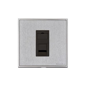 Executive Range Satin Chrome with Polished Chrome Switches & Sockets, EX23 - 1 Gang CAT6 by Heritage Brass By M-Marcus