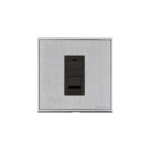 Executive Range Satin Chrome with Polished Chrome Switches & Sockets, EX23 - 1 Gang CAT6 by Heritage Brass By M-Marcus