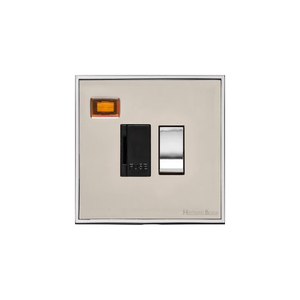 Executive Range Satin Nickel with Polished Chrome Switches & Sockets, EX25 - Switched Spur with Neon (13 Amp) by Heritage Brass By M-Marcus