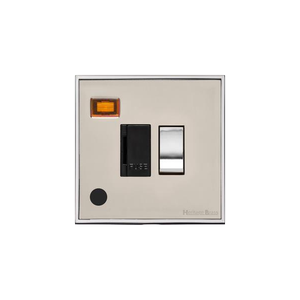 Executive Range Satin Nickel with Polished Chrome Switches & Sockets, EX25 - Switched Spur with Neon + Cord (13 Amp) by Heritage Brass By M-Marcus