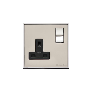 Executive Range Satin Nickel with Polished Chrome Switches & Sockets, EX25 - Single Socket (13 Amp) by Heritage Brass By M-Marcus