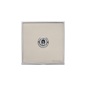 Executive Range Satin Nickel with Polished Chrome Switches & Sockets, EX25 - 1 Gang Toggle Switch by Heritage Brass By M-Marcus