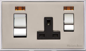 Executive Range Satin Nickel with Polished Chrome Switches & Sockets, EX25 - 45A Cooker Unit + 13A Socket by Heritage Brass By M-Marcus