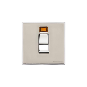 Executive Range Satin Nickel with Polished Chrome Switches & Sockets, EX25 - 45A DP Cooker Switch with Neon (single plate) by Heritage Brass By M-Marcus
