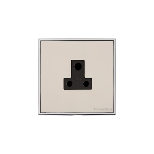 Executive Range Satin Nickel with Polished Chrome Switches & Sockets, EX25 - 5 Amp 3 Round Pin Socket by Heritage Brass By M-Marcus