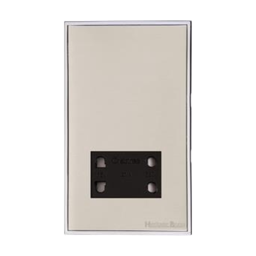 Executive Range Satin Nickel with Polished Chrome Switches & Sockets, EX25 - Shaver Socket Output Voltage 110/240V by Heritage Brass By M-Marcus