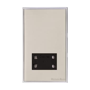 Executive Range Satin Nickel with Polished Chrome Switches & Sockets, EX25 - Shaver Socket Output Voltage 110/240V by Heritage Brass By M-Marcus