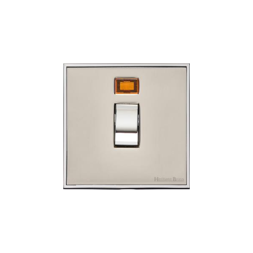 Executive Range Satin Nickel with Polished Chrome Switches & Sockets, EX25 - 20A Double Pole Switch with Neon by Heritage Brass By M-Marcus